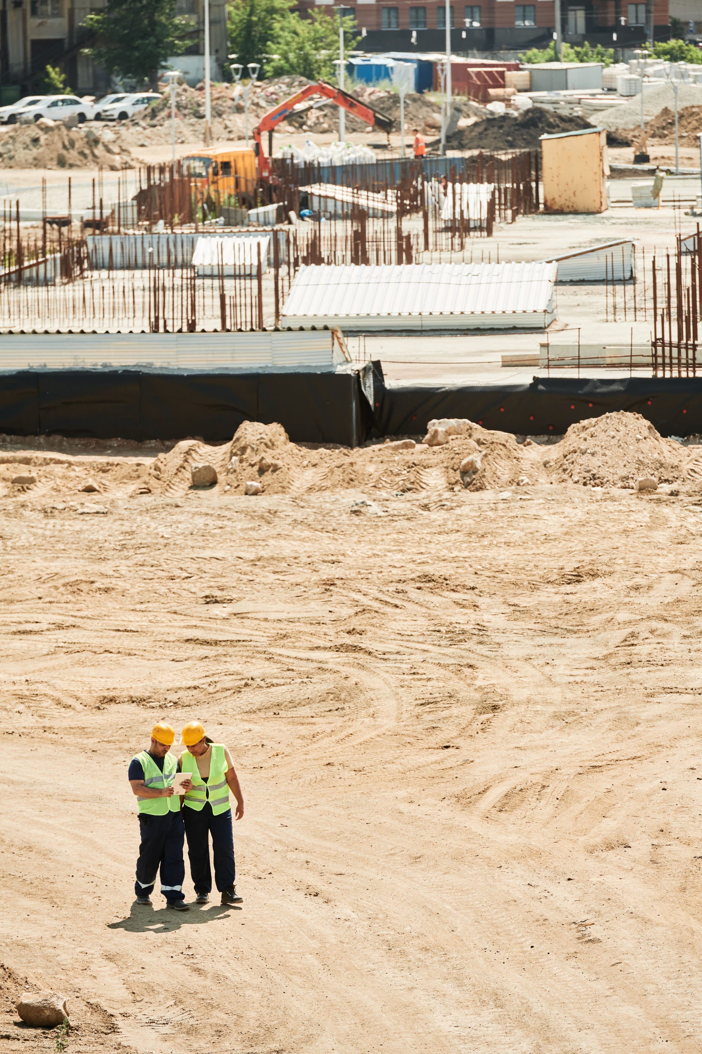 Aerial view of a civil construction site