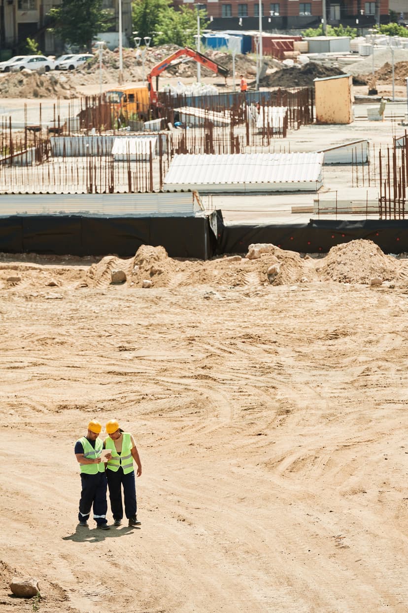Aerial view of a civil construction site