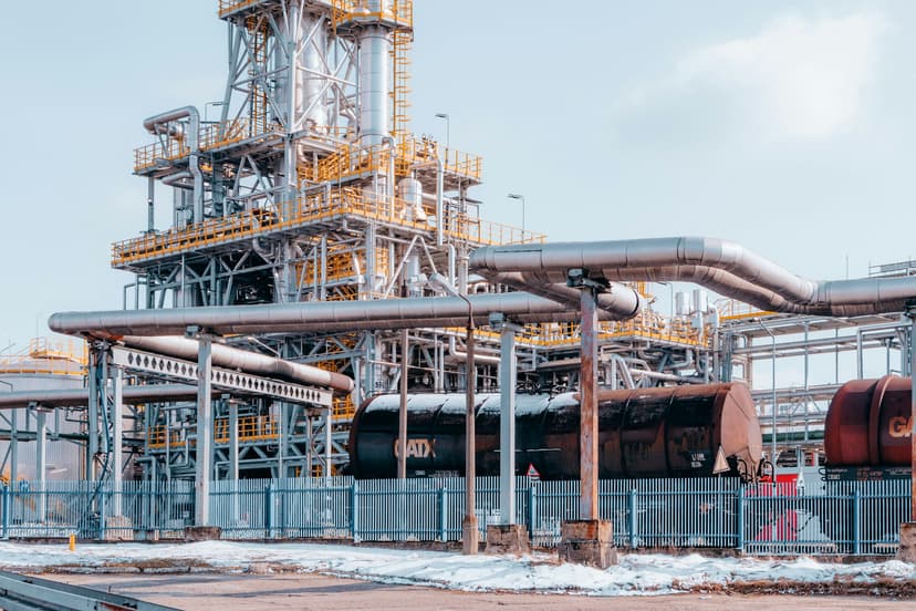 Industrial refinery and pipeline infrastructure